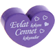 motif bead, heart-shaped – "Evlat kokusu Cennet kokusudur" : blue purple